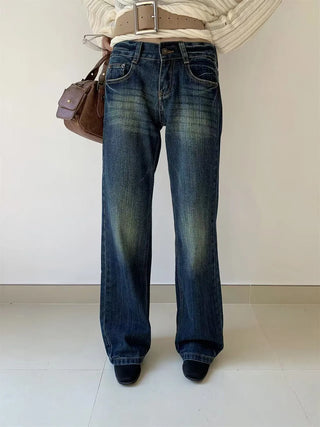 embroidered straight jeans