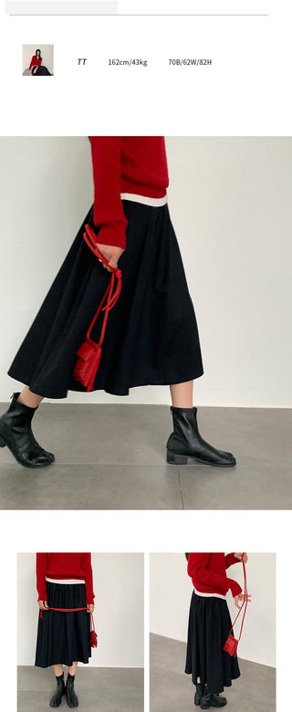 Korean pleated midi skirt