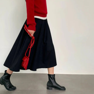 Korean pleated midi skirt
