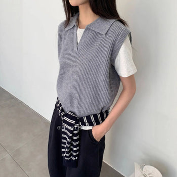lapel wool vest