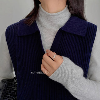 lapel wool vest