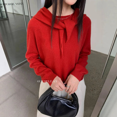 scarf wool pullover