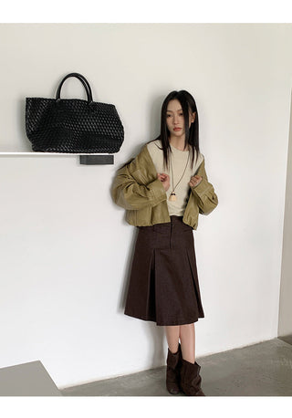 minimalist leather coat