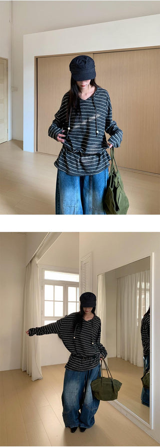 striped hooded sweater