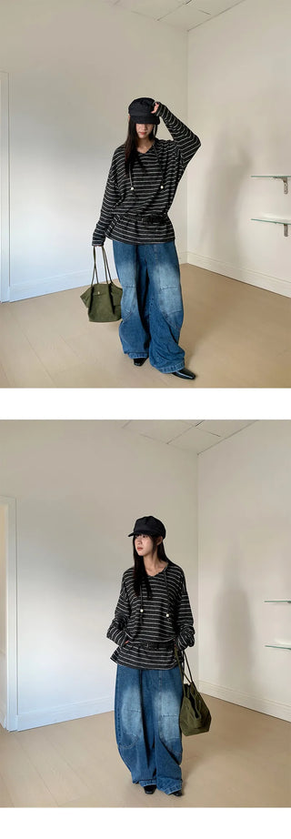 striped hooded sweater