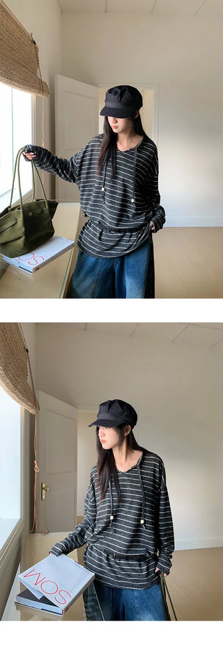 striped hooded sweater