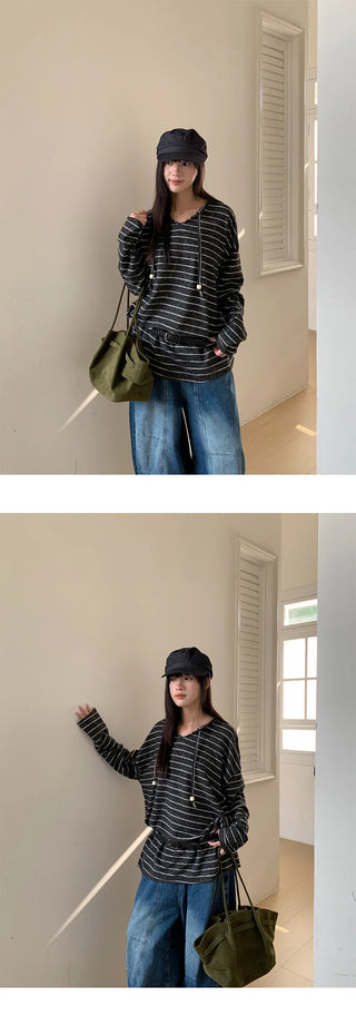 striped hooded sweater