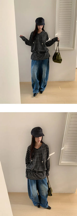 striped hooded sweater