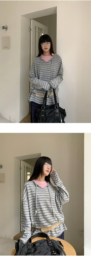 striped hooded sweater