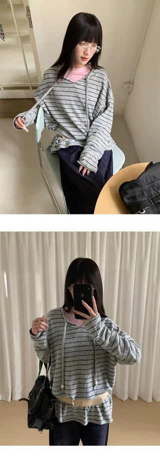 striped hooded sweater