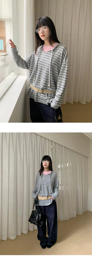 striped hooded sweater