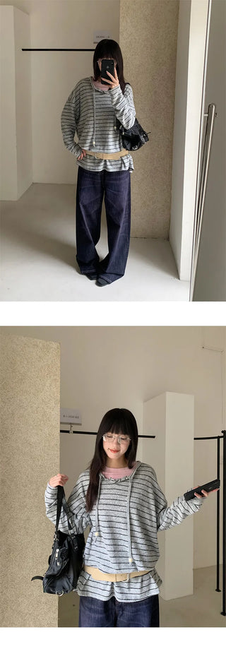 striped hooded sweater