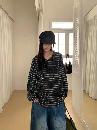 striped hooded sweater