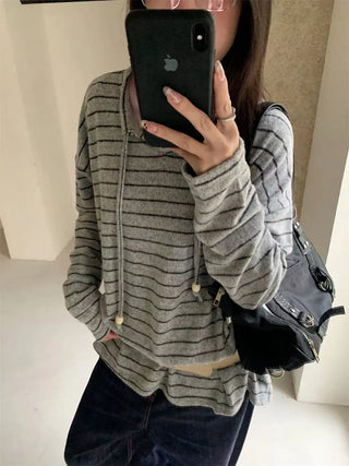 striped hooded sweater