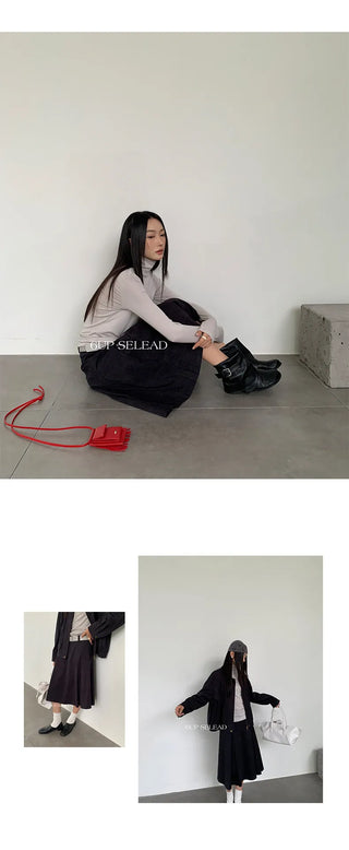 suede pleated skirt