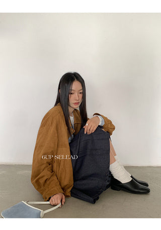 suede pleated skirt