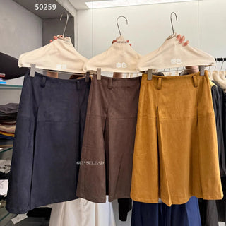 suede pleated skirt