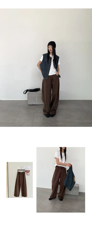 cotton wide-leg Tousers