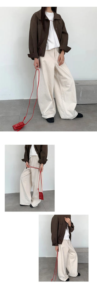 cotton wide-leg Tousers