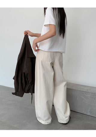 cotton wide-leg Tousers