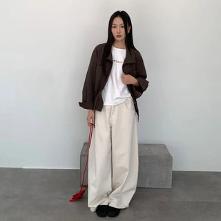 cotton wide-leg Tousers