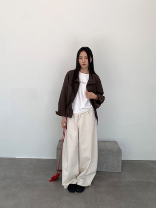 cotton wide-leg Tousers