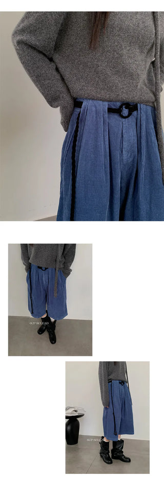 belt corduroy pants