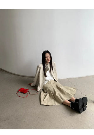 minimalist leather coat