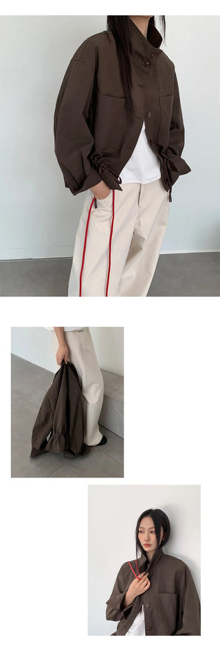 minimalist leather coat