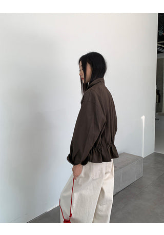 minimalist leather coat