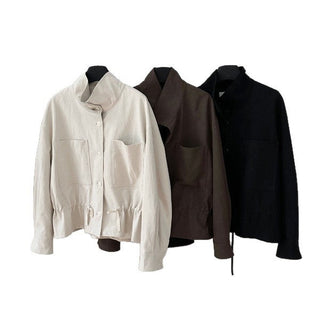 minimalist leather coat