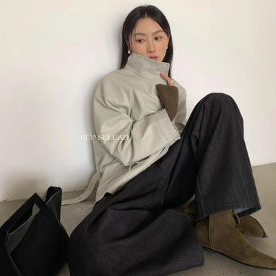belt leather coat