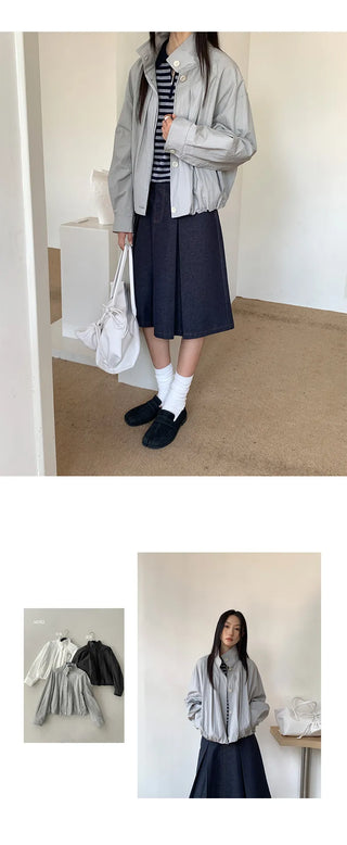 pleated stand collar