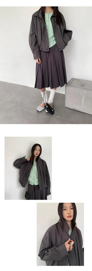 pleated stand collar