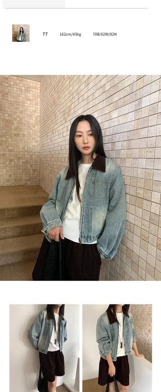 contrast denim jacket