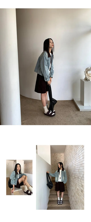 contrast denim jacket