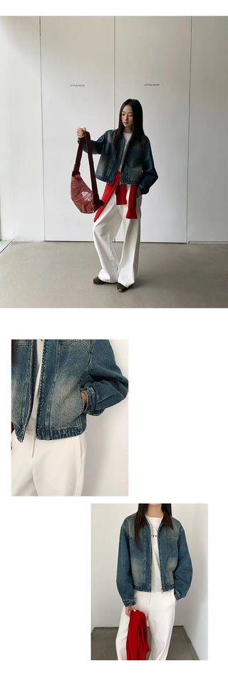 contrast denim jacket