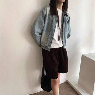 contrast denim jacket