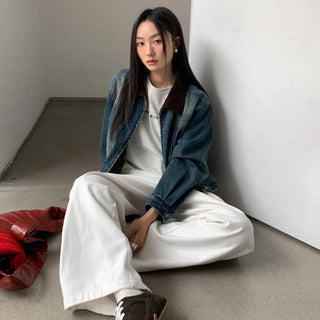 contrast denim jacket