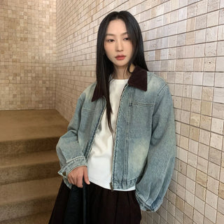 contrast denim jacket