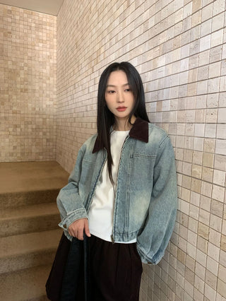 contrast denim jacket