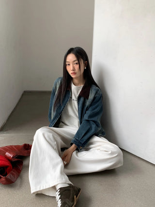 contrast denim jacket