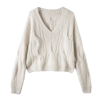 wool V-neck cardigan