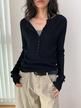 multi-button stripe top