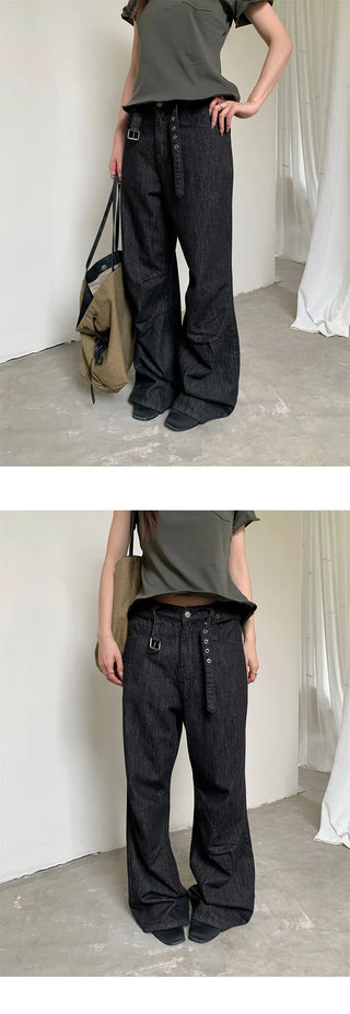 fake belt jeans
