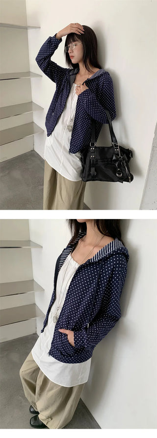 polka dot hoodie