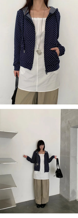polka dot hoodie