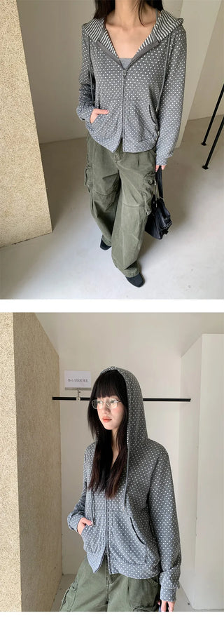 polka dot hoodie