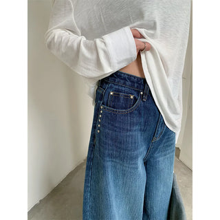 rivet wide jeans