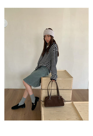 striped hooded cardigan